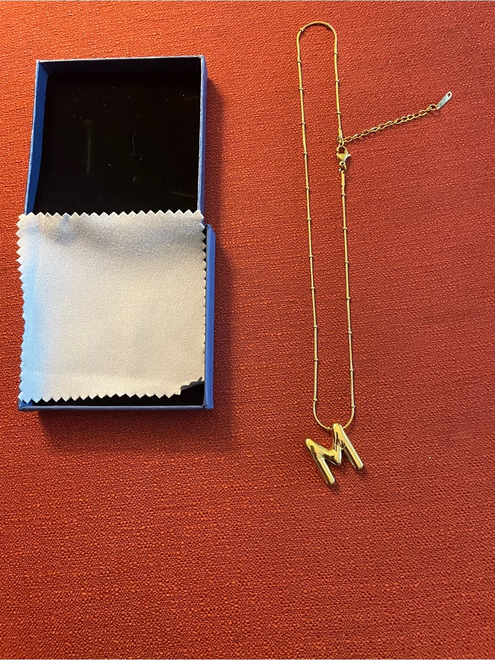 Gold Initial M Pendant Necklace - Polished Gold Letter Charm